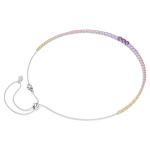 Matrix Tennis necklace Gradient of round cuts, Multicolored, Rhodium plated